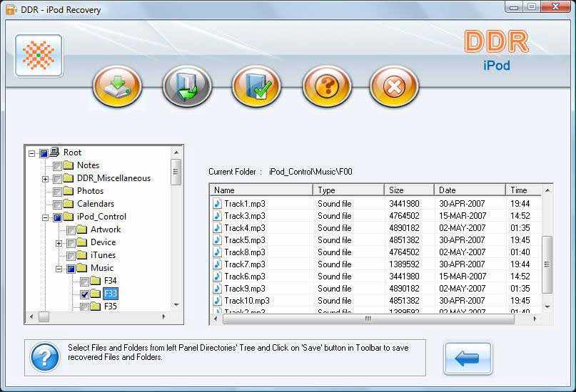 iPod Data Recovery Software Screenshot