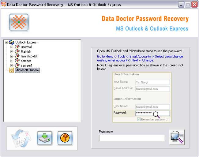 Outlook and Outlook Express Password Recovery Software