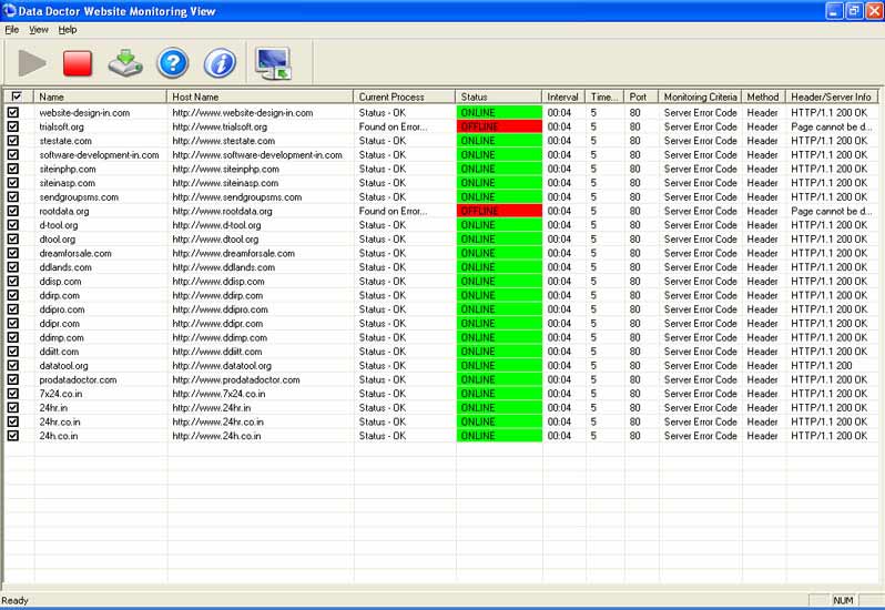 Website Monitoring Tool Screenshot