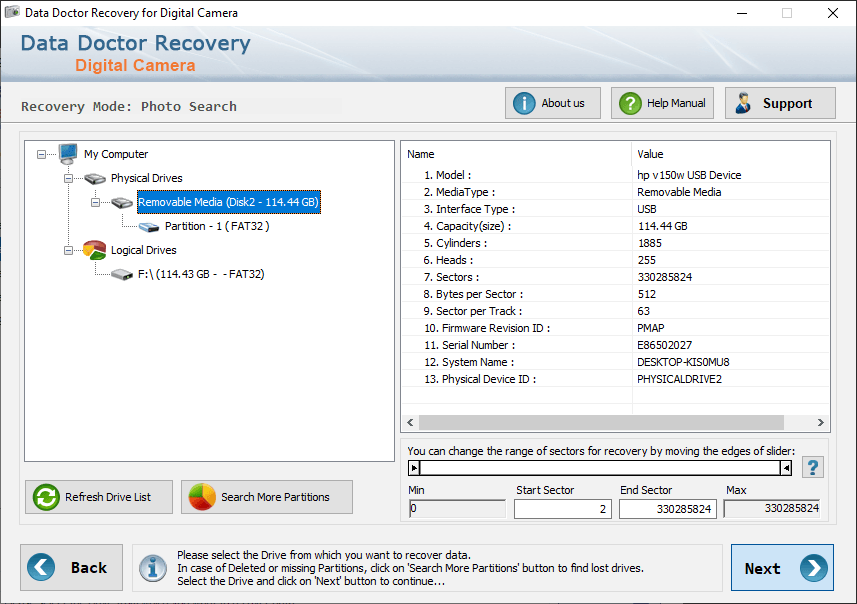 Select partition