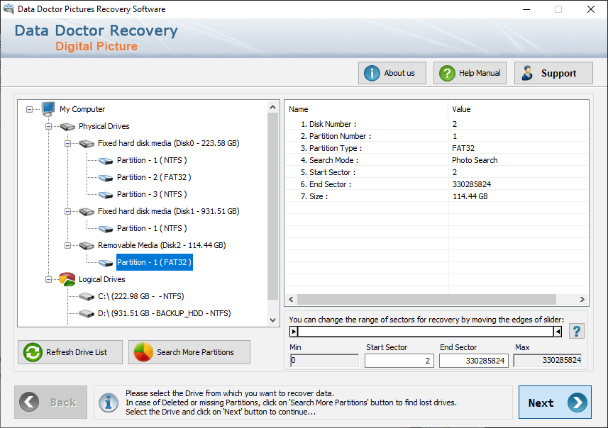 Select partition