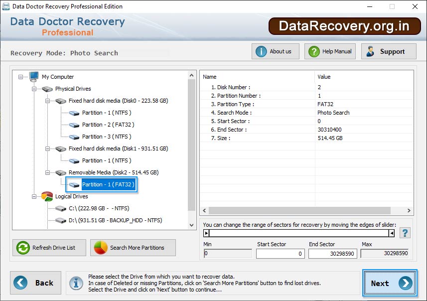 Select partition Select partition