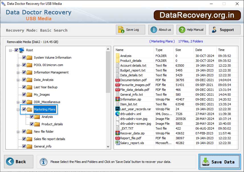 Save recovered data Save recovered data
