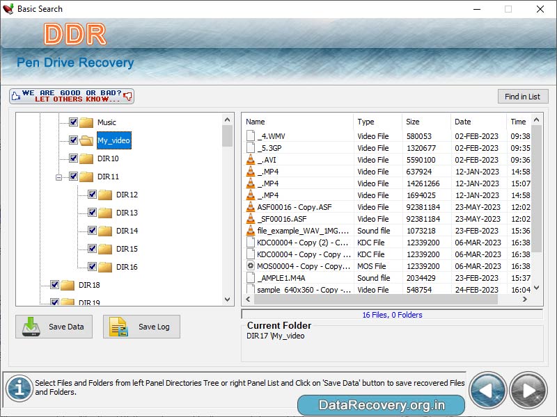 Screenshot of USB Drive Data Recovery