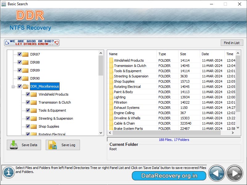 Screenshot of Data Recovery NTFS