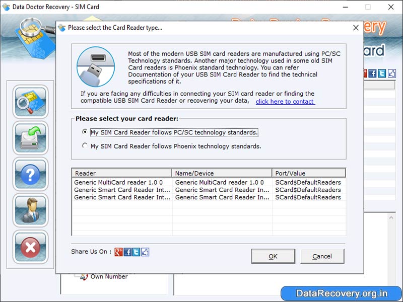 Screenshot of Data Recovery Sim Card